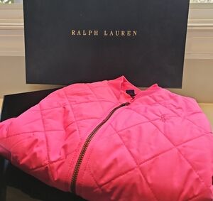 Ralph Lauren Girl's Pink Quilted Jacket, Size 8-10